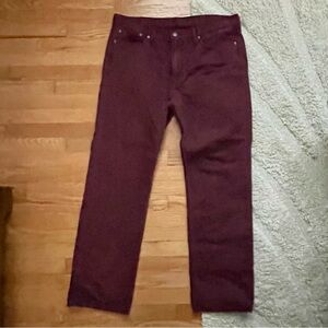 Levi’s 514 Straight Fit Jeans 38x32 Burgundy Oxblood